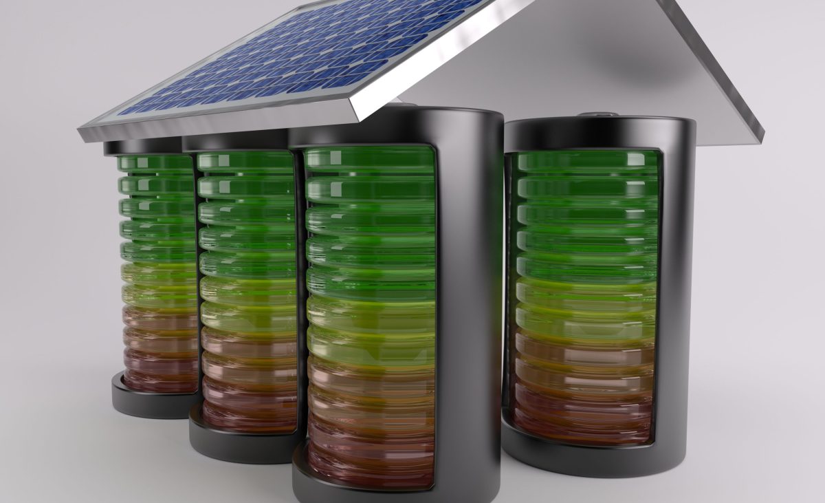 3D Render of Battery Solar Charge Levels